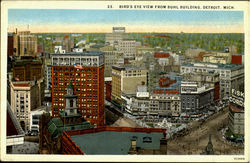 Bird's Eye View From Buhl Building Detroit, MI Postcard Postcard