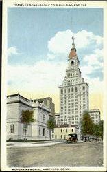 Traveler's Insurance Co's Building And The Morgan Memorial Hartford, CT Postcard Postcard