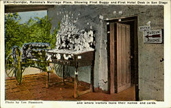 Corridor Ramona's Marriage Place San Diego, CA Postcard Postcard