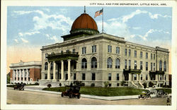 City Hall And Fire Department Little Rock, AR Postcard Postcard