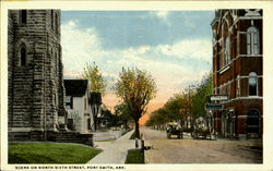 Scene On North Sixth Street Postcard