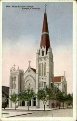 Sacred Heart Church Pueblo, CO Postcard Postcard