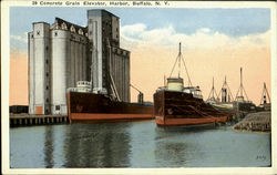 39 Concrete Grain Elevator, Harbor Buffalo, NY Postcard Postcard