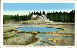 Crested Pool And Geyser Cone Postcard