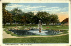 Roberts Fountain City Park Bath, ME Postcard Postcard