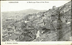 A Bird's Eye View Of The Town Gibraltar Spain Postcard Postcard