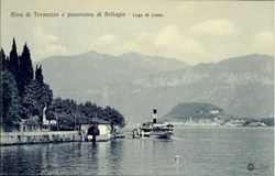 Riva Di Tremezzo E Panorama Di Bellagio Postcard