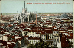 Panorama Dal Campanile della Chiesa Di S. Carlo Milano, Italy Postcard Postcard