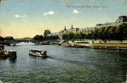 The Louvre And River Scine Paris, France Postcard Postcard