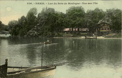 Lac Du Bois De Boulogne Vue Sur Ille Postcard