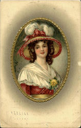 Woman with Hat Postcard