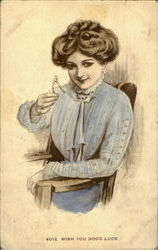 Wish You Good Luck Women Postcard Postcard