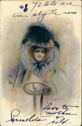 Woman Driving Postcard