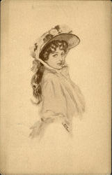 Woman with Bonnet Postcard