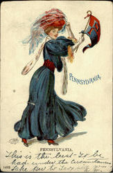 Pennsylvania College Girl Postcard