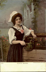 Rustic Maiden Women Postcard Postcard