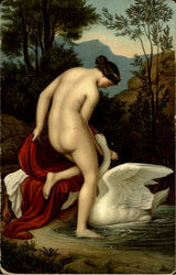 Leda Mit Dem Schwan Art Postcard Postcard