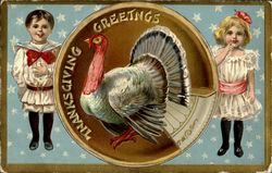 Thanksgiving Greetings Children Postcard