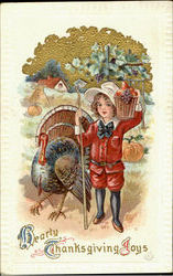 Hearty Thanksgiving Joys Children Postcard Postcard