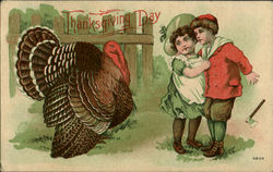 Thanksgiving Day Children Postcard Postcard