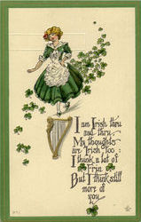 Irish Harp Postcard