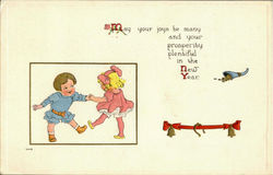 New Year Children Postcard