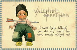 Valentine Greetings Children Postcard Postcard