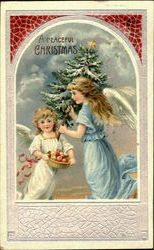 A Peaceful Christmas Angels Postcard Postcard