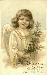 With Best Wishes For Christmas Angels Postcard Postcard