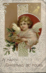 A Happy Christmas Be Yours Angels Postcard Postcard