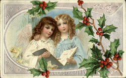 A Glad Christmas Angels Postcard Postcard