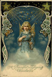 A Peaceful And Joyous Christmas Angels Postcard Postcard