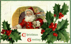 Christmas Greeting Santa Claus Postcard Postcard