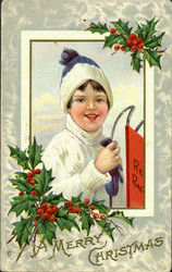 A Merry Christmas Children Postcard Postcard