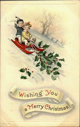 Wishing You A Merry Christmas Children Postcard Postcard