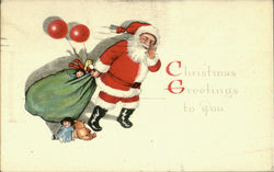 Christmas Greetings To You Santa Claus Postcard Postcard