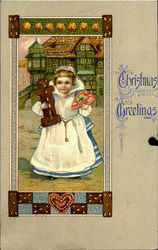 Christmas Greetings Children Postcard Postcard