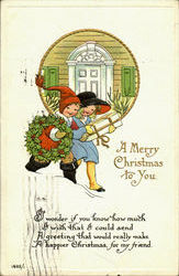 A Merry Christmas To You Children Postcard Postcard