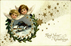 New Year Greetings Postcard