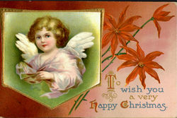 To Wish You A Very Happy Christmas Angels Postcard Postcard