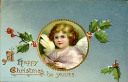 A Happy Christmas Be Yours Angels Postcard Postcard