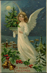 A Merry Christmas Angels Postcard Postcard