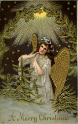 A Merry Christmas Angels Postcard Postcard