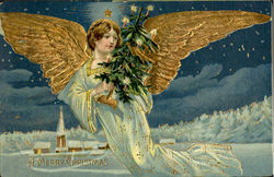 A Merry Christmas Angels Postcard Postcard