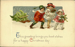 This Greeting Brings You Best Wishes For A Happy Christmas Day Postcard