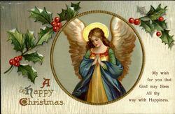 A Happy Christmas Angels Postcard Postcard