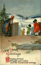 New Year Greetings Postcard