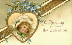 A Greeting From Thy Valentine Children Postcard Postcard