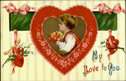 My Love To You Hearts Postcard Postcard