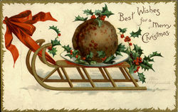 Best Wishes For A Merry Christmas Postcard Postcard